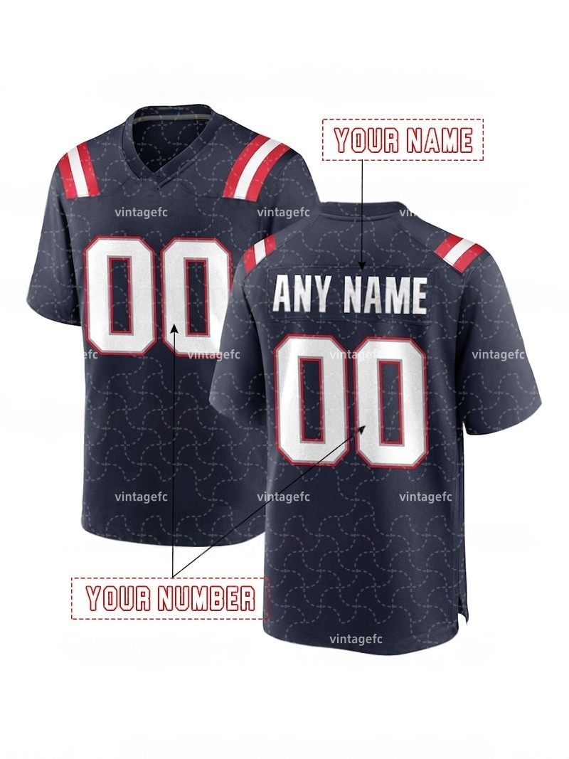 Custom Football Jersey Drake Maye Stefon Diggs Christian Gonzalez 12 Brady Mike Vrabel Dobbs11 Maye10 Wooldridge17 Henderson32