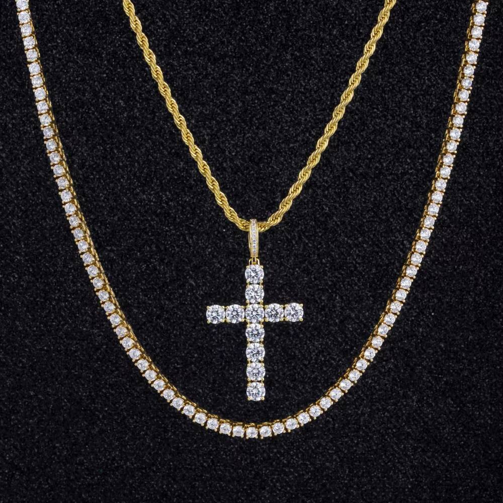 KRKC Iced Out Hip Hop Tennis Jewelry 18 Inch 5mm 14k 18k White Silver Gold Plated Aaaaa Diamond Women Mens Tennis Necklace