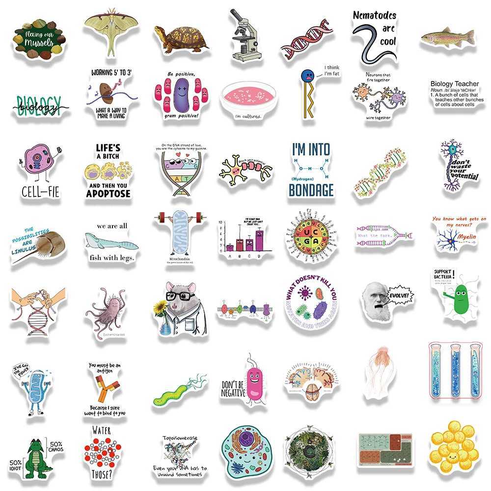50PCS Biology Sticker Waterproof Cartoon Laptop Luggage Art Picture Living Room Motorcycle Phone Scrapbook Dormitory Stickers C250918