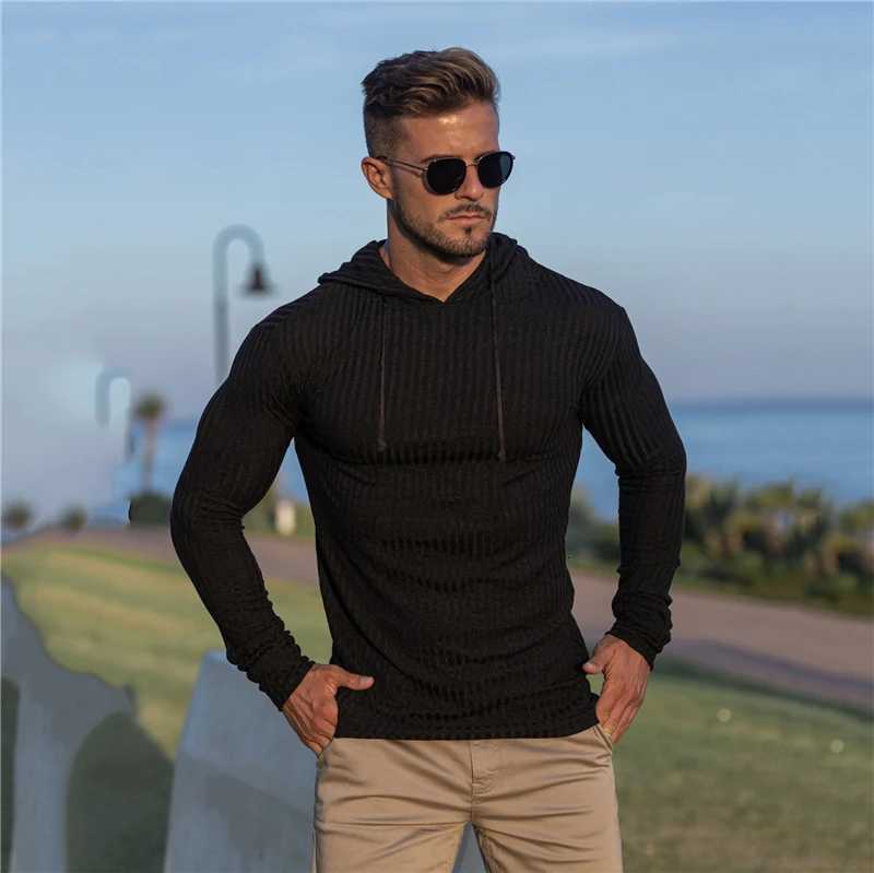 New Fashion Winter Hooded Sweater Men Warm Turtleneck Mens Sweaters Slim Fit Pullover Men Classic Sweter Men Knitwear Pull HommeZ250918