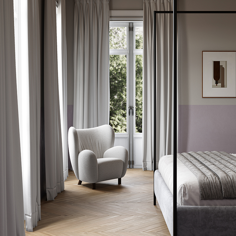 Living Room Furniture Modern Sheep - inspired Beige Fluffy Upholstered Lounge Chair for Living Room & Reading Corners