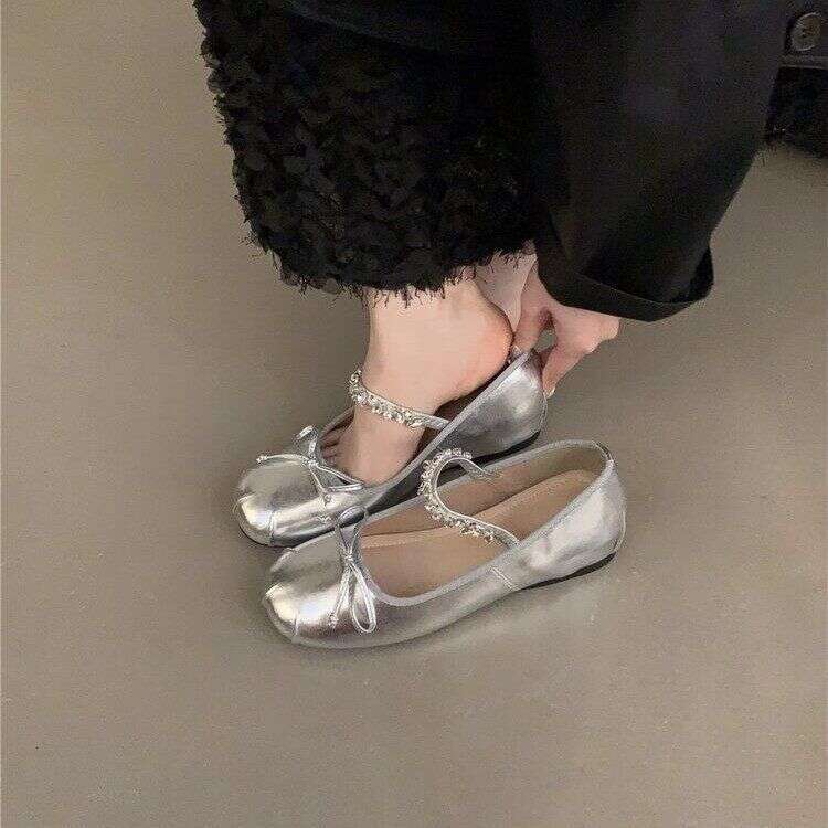 Hidden Wedge Pink Mary Jane Fairy Autumn 2024 New French Style Spring Bow Evening Shoes