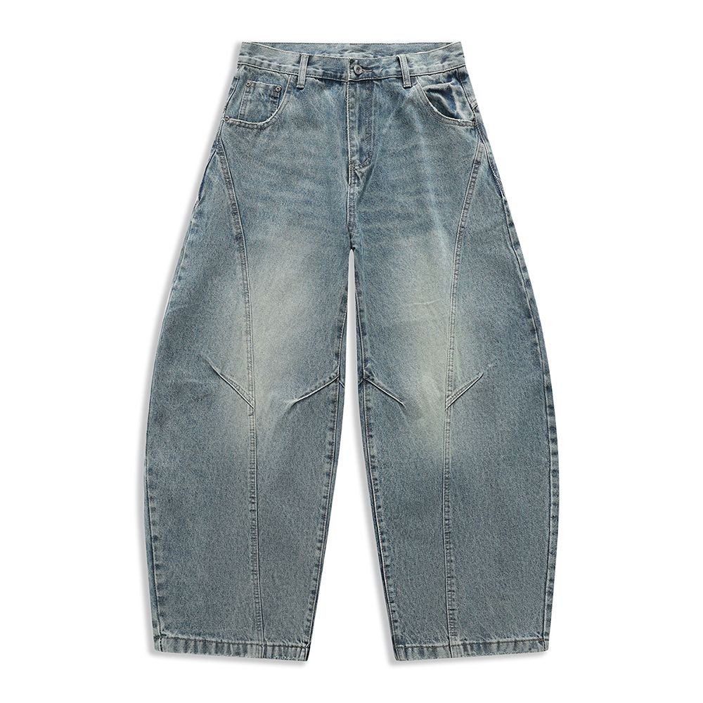 Men's Jeans Unisex Retro Blue Loose Wide Sickle - Cut Jeans with Drape - Cool and Relaxed Style