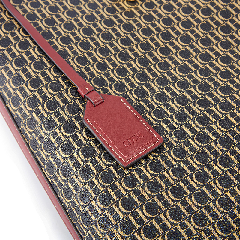 CHCH Vintage-Inspired Large Capacity Women's Tote Bag - Classic PVC Letter Print Design, Spacious Travel Shopping Bag