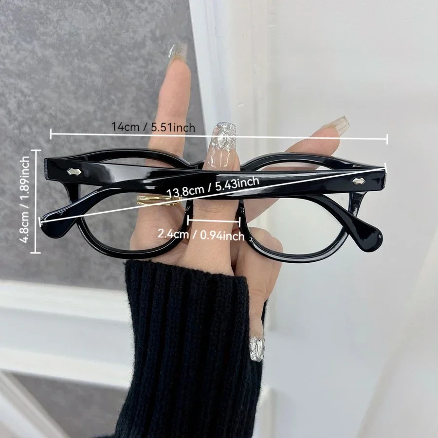 Elegant Transparent Lens Plain Eyeglasses Frame Male Female Casual Round Glasses Men Women 250918