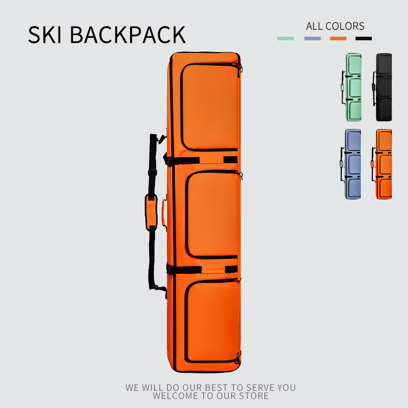 2025 New Lightweight Ski Bag with Wheels Single/Double Board Ski Backpack Dual-Shoulder Design with Separate Compartments Ski Gear Bag Sampling link
