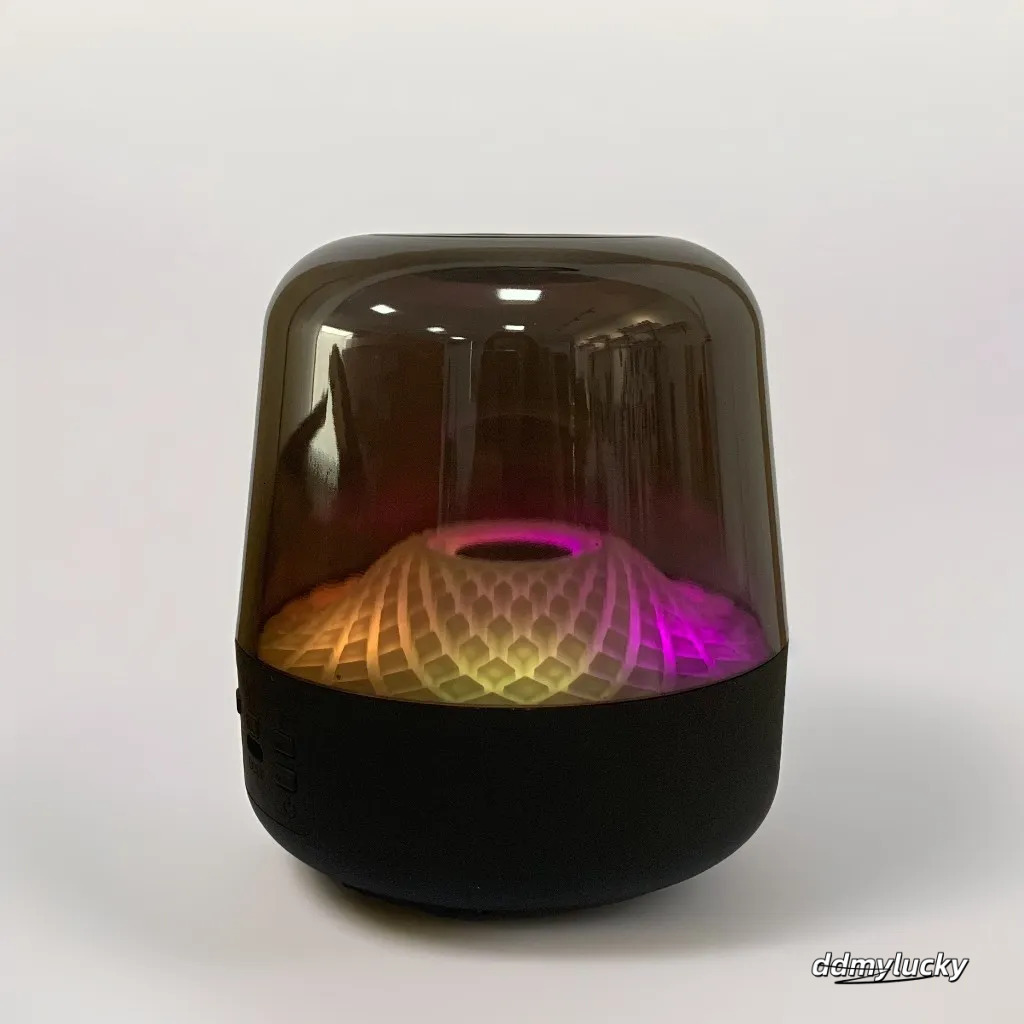 Sound Box Bluetooth Subwoofer Colorful Glass Home High Volume Wireless Computer Audience RGB LED Desktop Portable Speaker Festival New Year Gift ddmyL