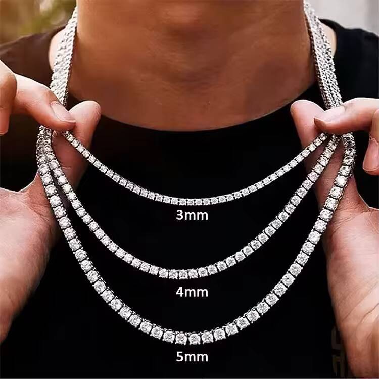 Hot Sales Tennis Chains Necklace Moissanite Tennis Link 925 Moissanite Tennis Chain VVS Diamond Chains