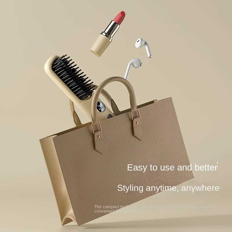 USB Charging Hair Straightener Comb Brush Portable Smoothing Hair Straightening Brush for Salonquality Styling on the Go C250918