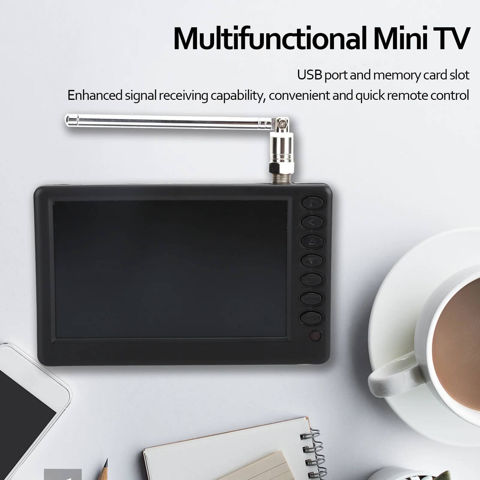 LEADSTAR 5 Inch Teion ATSC Portable Digital TV With 1500Mah Rechargeable Lithium Battery For Car Camping Kitchen