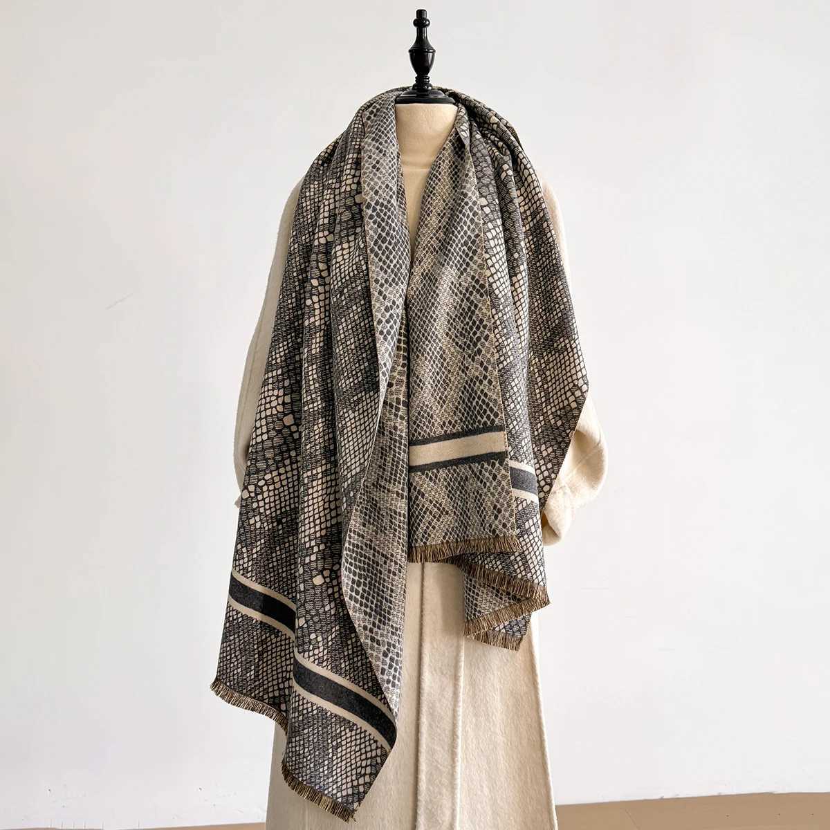 Winter Wens Cashmere Leopard Print DoubleSided Scarves Elegance Shl Warm Fem Outdoor Fashion Accory Scraf Y250918