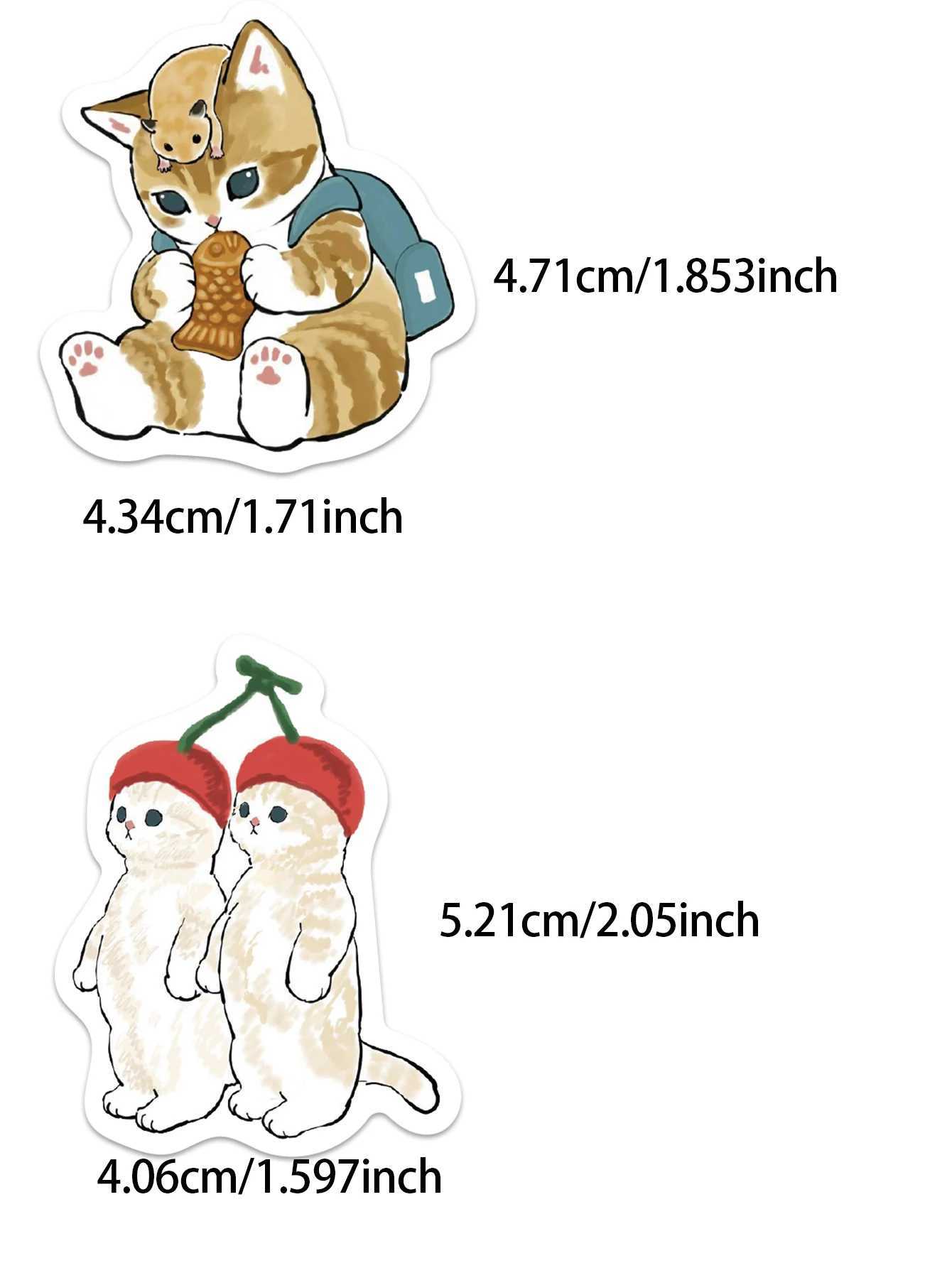 64pcs cat stickers cute cartoon orange cat decoration luggage phone case laptop skateboard guitar DIY waterproof stickers C250918