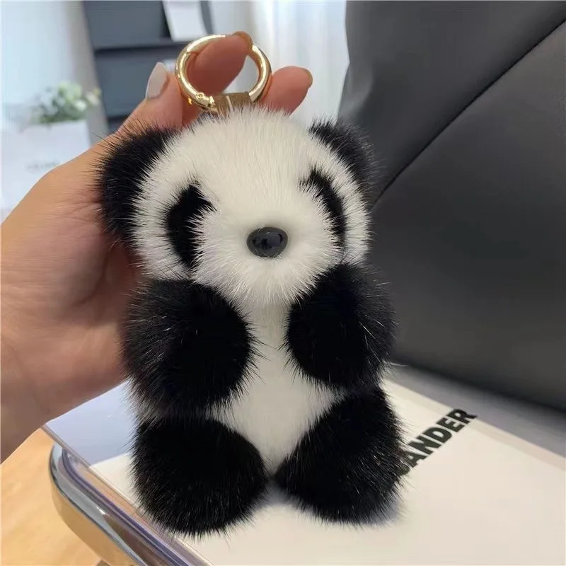 ZAKOL Cute Panda Plush Toy Keychain Cartoon Bag Pendant Accessories Car Key Chain Charm Ornaments Fashion Girls Gift 250917