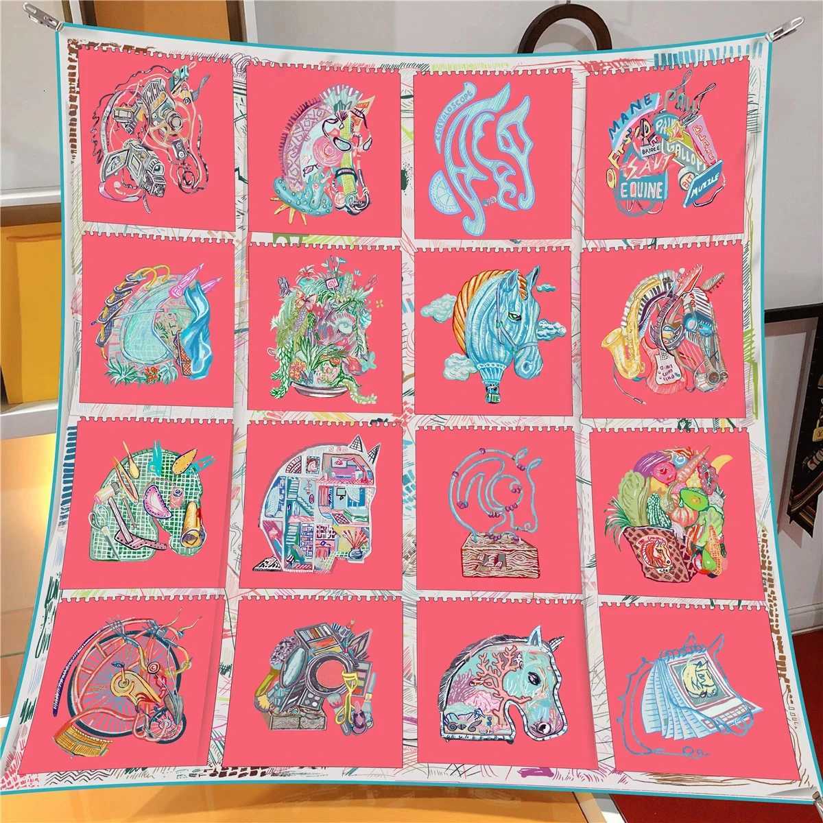 The Seasons Jungle Zebra Silk Luxury Square Scarves Wen Shl Decoration Hijab Scarf Foard Beach Sunscreen Bandana Y250918