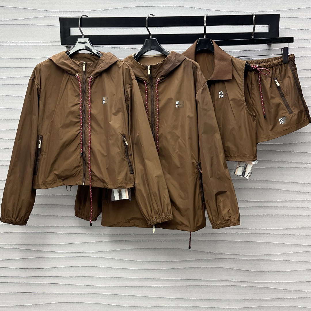 Women's Spring Summer Fashionable Loose Drawstring Hooded Silk Sports Couple Jacket Trendy Functional Topwear