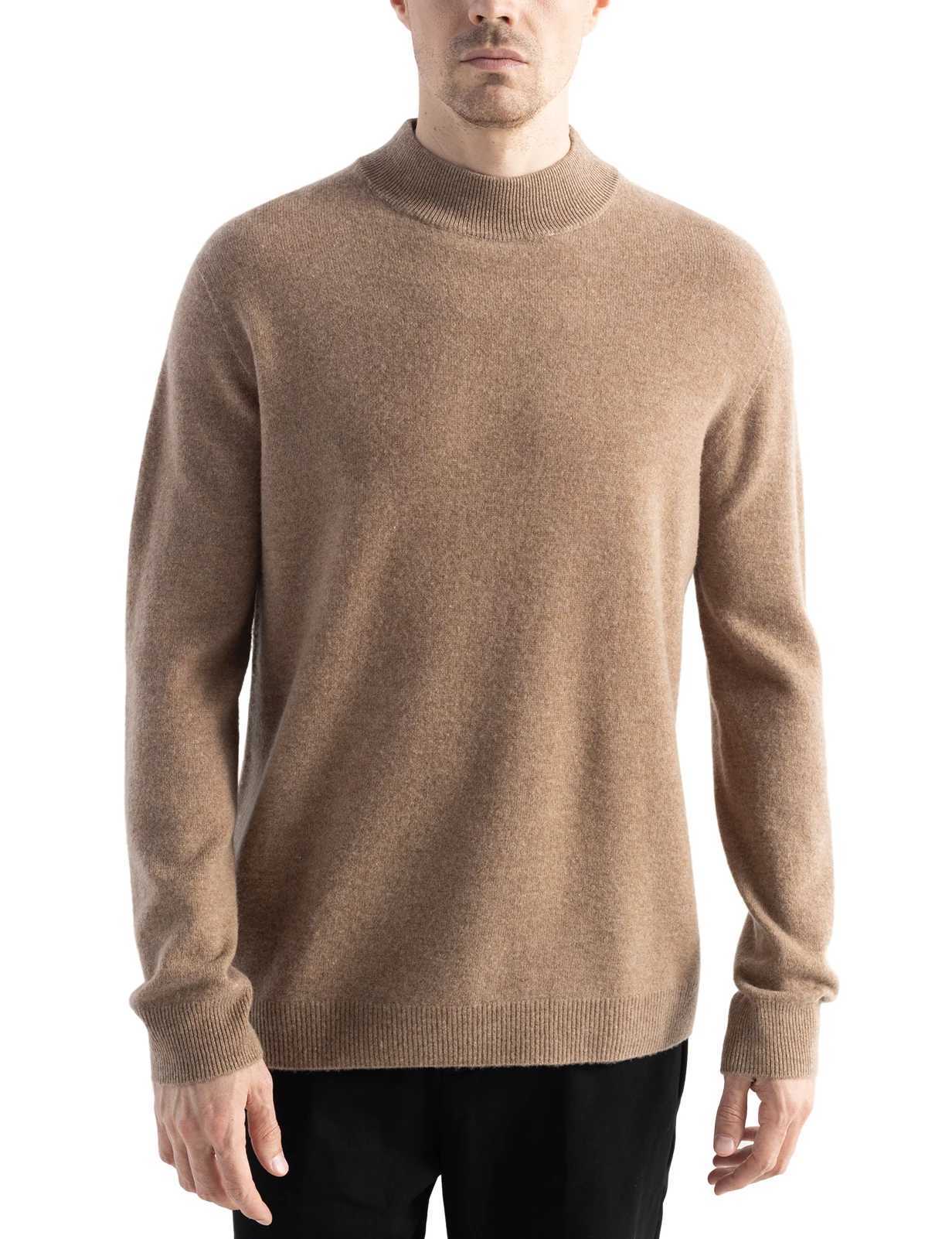 Cashmere Sweater Male 100 Merino Wool Knitted Sweater for Men Clothing Full Winter Sweaters Knitwear Mock Neck Pullover JumpersZ250918