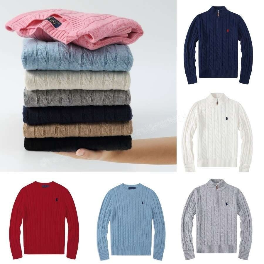 POLO sweater men quarter zip designer knit sweaters mens pullover half zipper luxury casual small horser jumper autumn wool women hoodie chandail cardigan pull