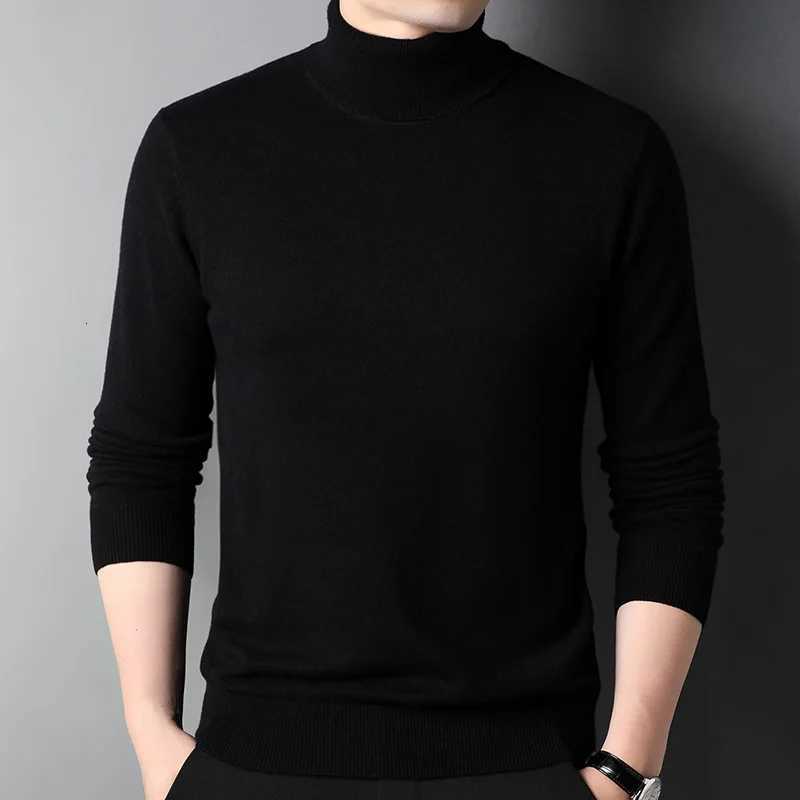 Mens Thickening Winter Knitted Sweaters Male Turtleneck Collar Pullover Mens Solid Casua Knitwear Sweaters Men ClothingZ250918