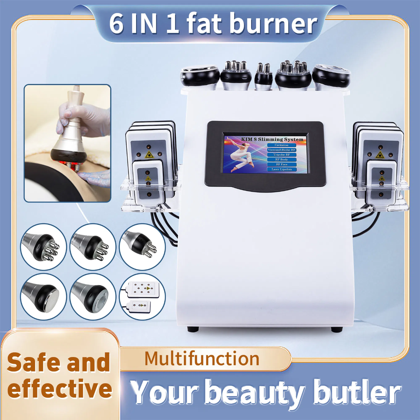40k Liposuction Ultrasonic Cavitation Slimming Machine Weight Loss Wrinkle-removing Vacuum Cellulite Reduction RF For Home CE