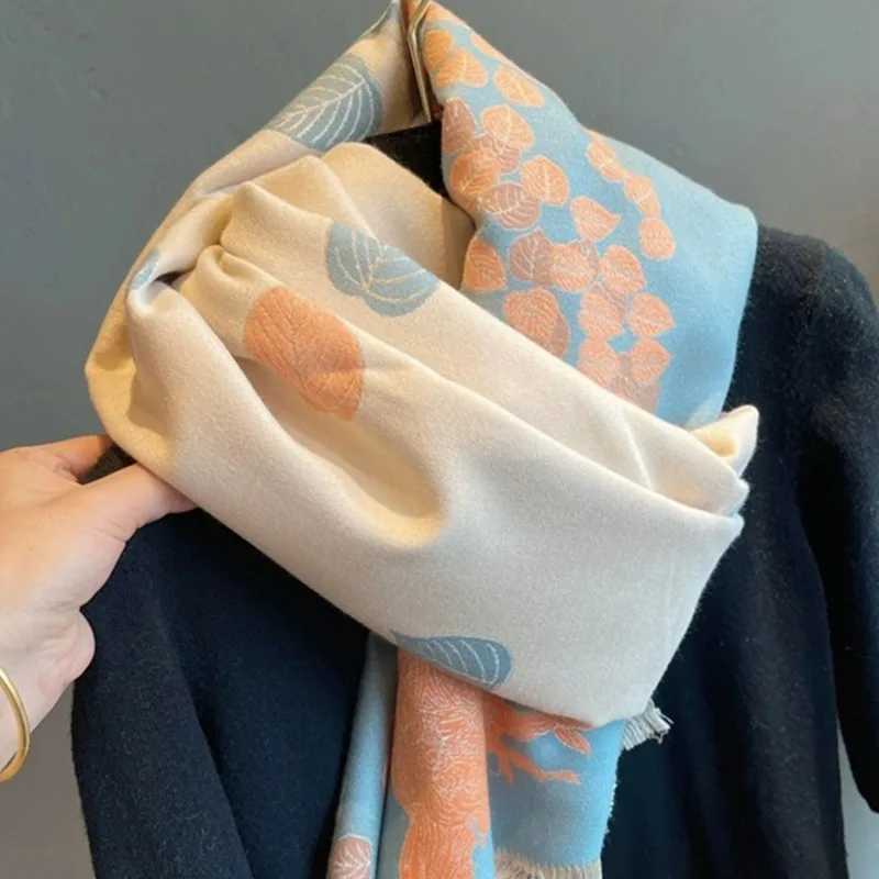 Cashmere Shl Scarf for Wen ral Print Thick Scarves Wr Femal Poncho Bandana Fashion Winter New Y250918