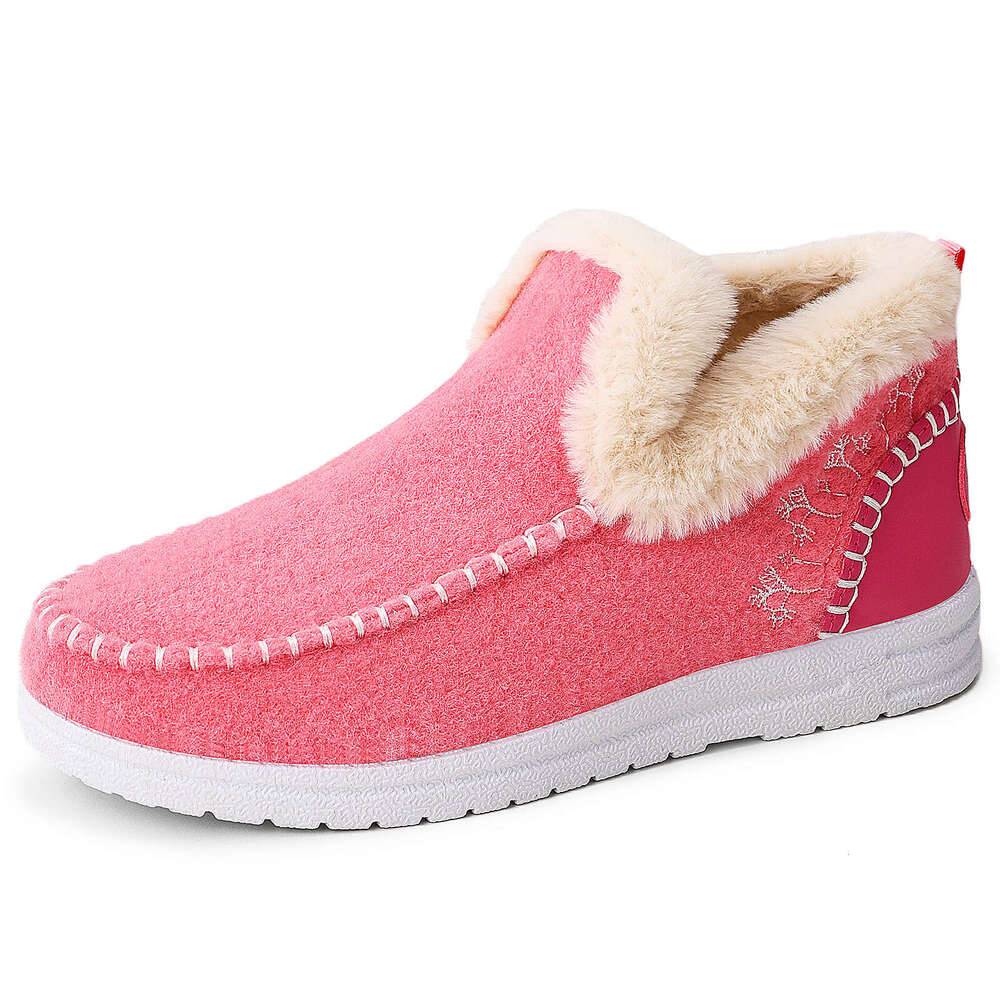 Winter with Fleece Lining, Thickened Cotton Shoes for Women, Cold-Proof Free shipping new and Warm Snow Boots, Slip-On Fashion Short Boots