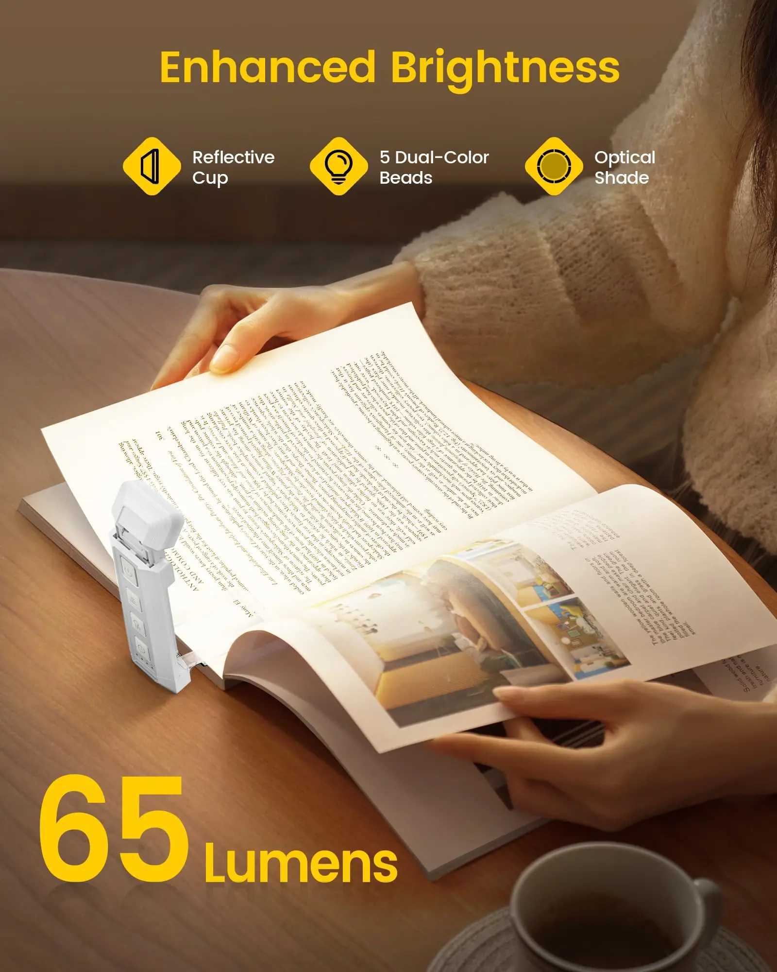 2024 6000K New Wider Coverage Book Lighting Lamp Foldable Mini Usb Rechargeable Led Portable Clip On Book Reading Light For Book C250918