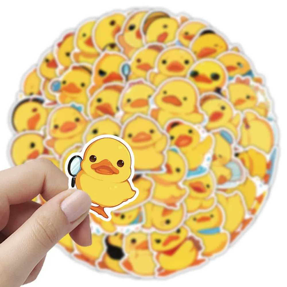 50PCS Cute Yellow Duck Sticker Children Award Decals Stationery Phone Laptop Water Bottle Luggage Desk Door Waterproof Stickers C250918