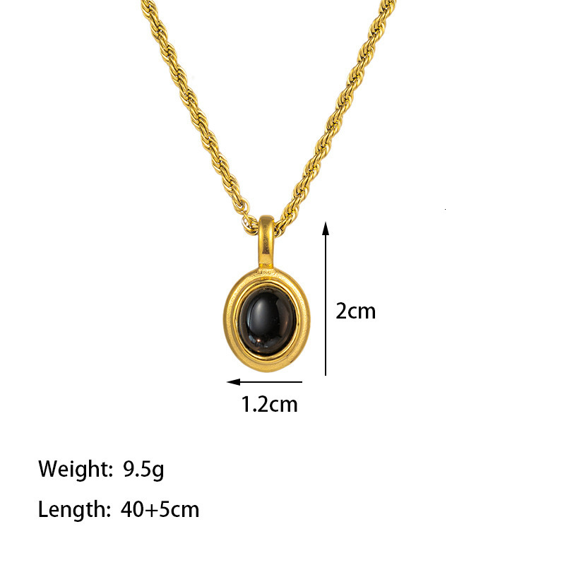 designer Necklace Retro Black Onyx Natural White Mother-of-Pearl Necklace for Women Light Luxury Niche High-End Elegant Collarbone Chain Necklace Whol