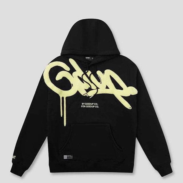Men's Hoodies GEEDUP Clothes Fashion Vintage Letter Gothic Hip Hop Graphic Oversized Sweatshirts Casual Jacket