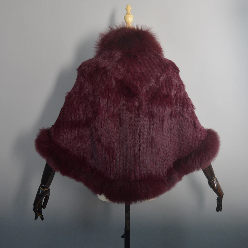 Long Style Winter Real Natural Rabbit Fur Scarf Lady 100Natural Real Fox Fur Shawl Women Knitted Real Mink Fur Pashmina Scarves 250918 - view 3