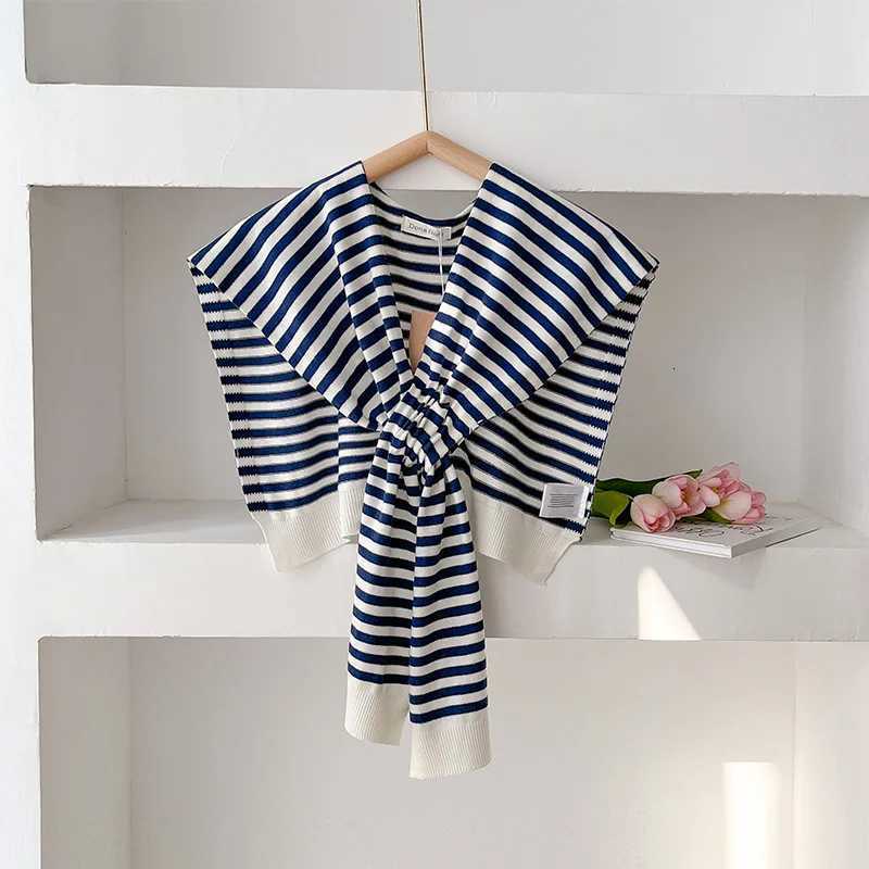 2025 Lexury Brand Spring and Autumn Knitted Stripe Shl Fashion Casual Outing Collocation Neck And Shoder Scarf Y250918