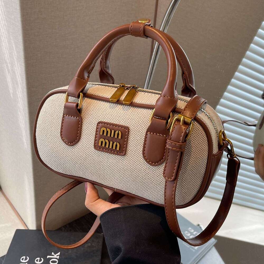 Vintage Texture Boston Tote Bag Designer Bag Color-Block Handheld Pillow Small Bag For Women 2025 New Versatile Fashion Single Shoulder Crossbody Bag
