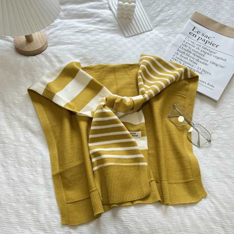 Mah Black and White Knitted Striped AllMahing Fashion Decoration Website plusSi Neck Protection Shoder Shl Y250918