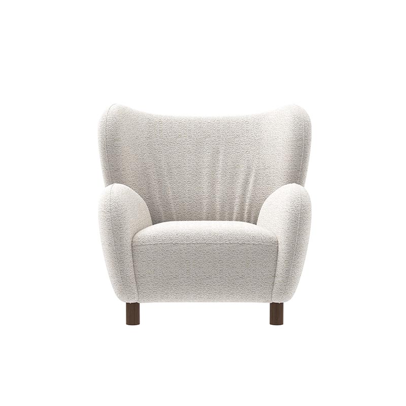 Living Room Furniture Modern Sheep - inspired Beige Fluffy Upholstered Lounge Chair for Living Room & Reading Corners