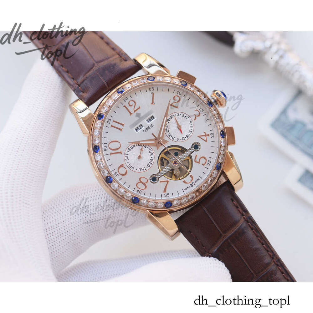 Patekes Philipes Watch Automatic Watch Designer Watch Men Leather Strap Water-resistant Open-heart Top-tier Retro Lightweight and Comfortable ad