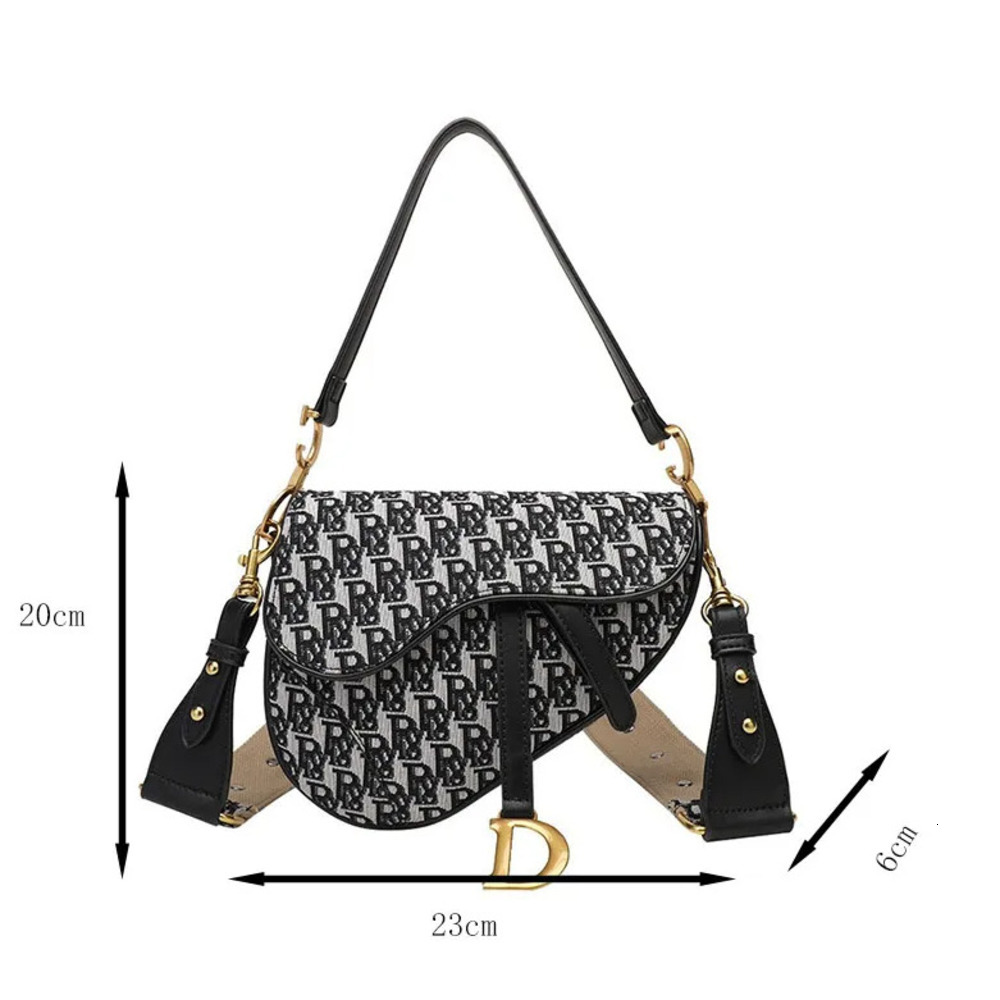 Designer Canvas Women's Hundred Handbag Crossbody Saddle Comfortable Shoulder bag Strap Women Large Capacity Letter Underarm Bag 556