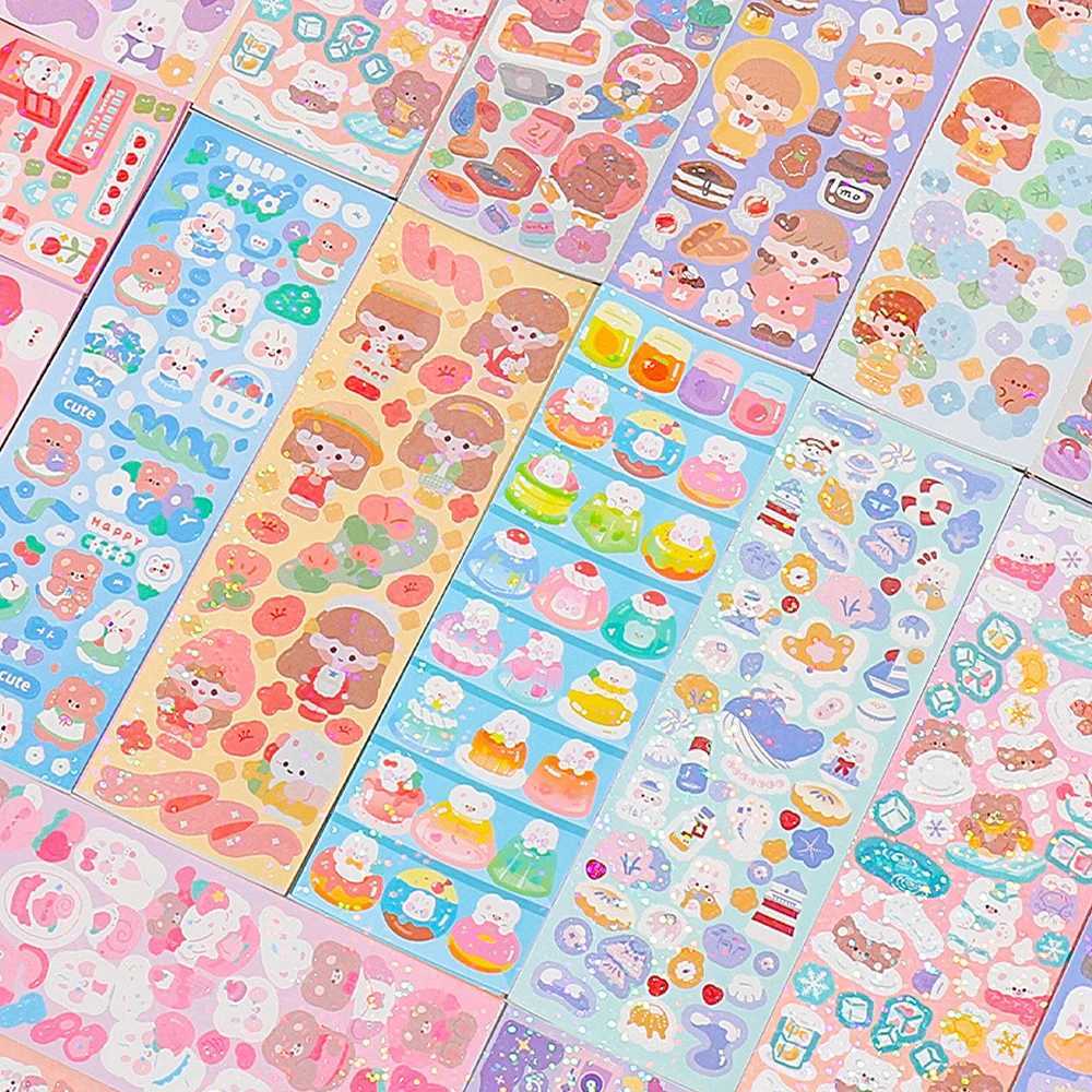 Kawaii Stickers for Kids Cute Stationary Aesthetic Diary Decoration Art Supplies Stickers for Scrapbooking Lot Korean Paper Desk C250918