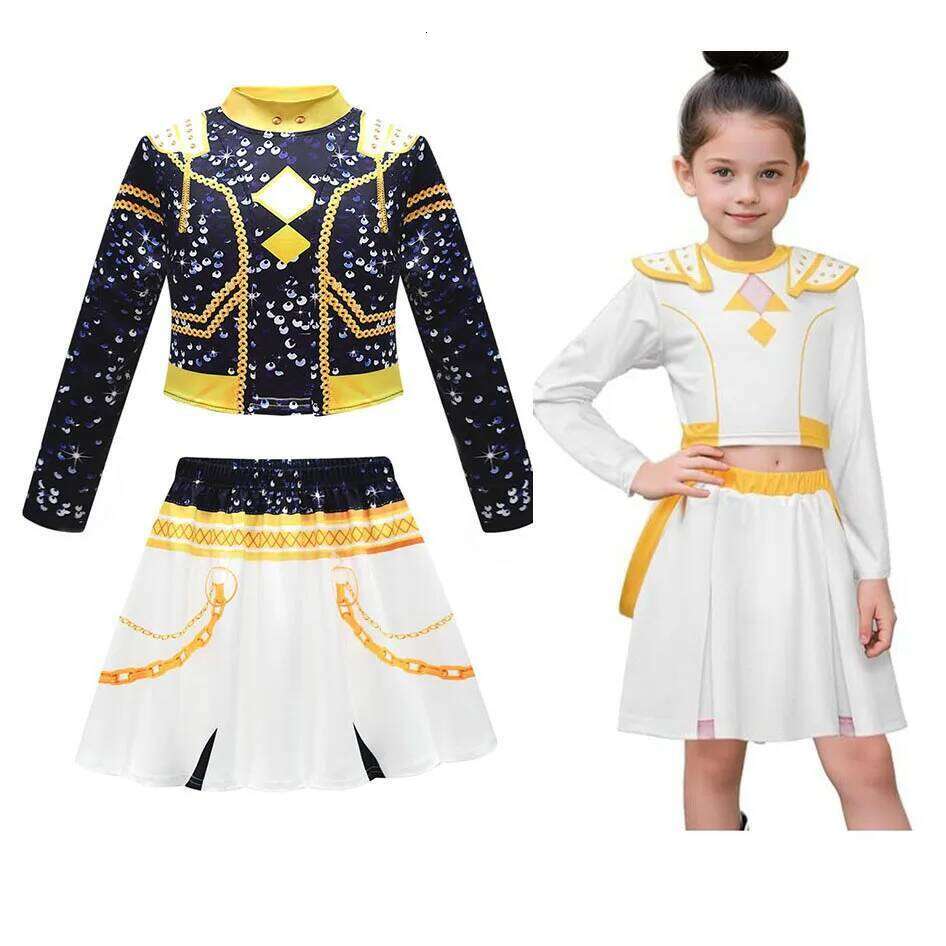 Girls Kpop Zoey Cosplay Costume Halloween Demon Hunt ers Rumi Mira Cosplay Tops Skirt Clothes Printed Stage Dress K ids Role Play