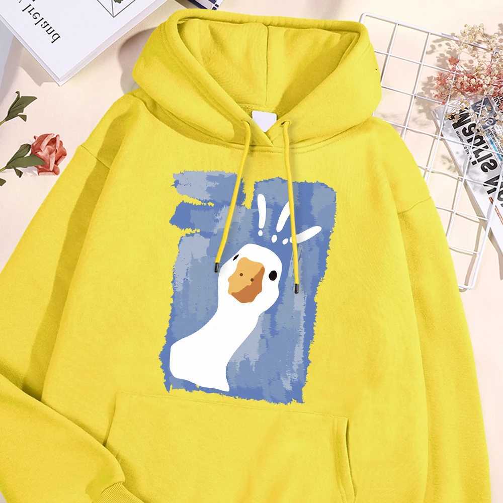 Graffiti Confused Duck Print Womens Hoodie Fashion Hoodie Casual Hoodie Korean Womens Clothing Graphic Retro FashionZ250918