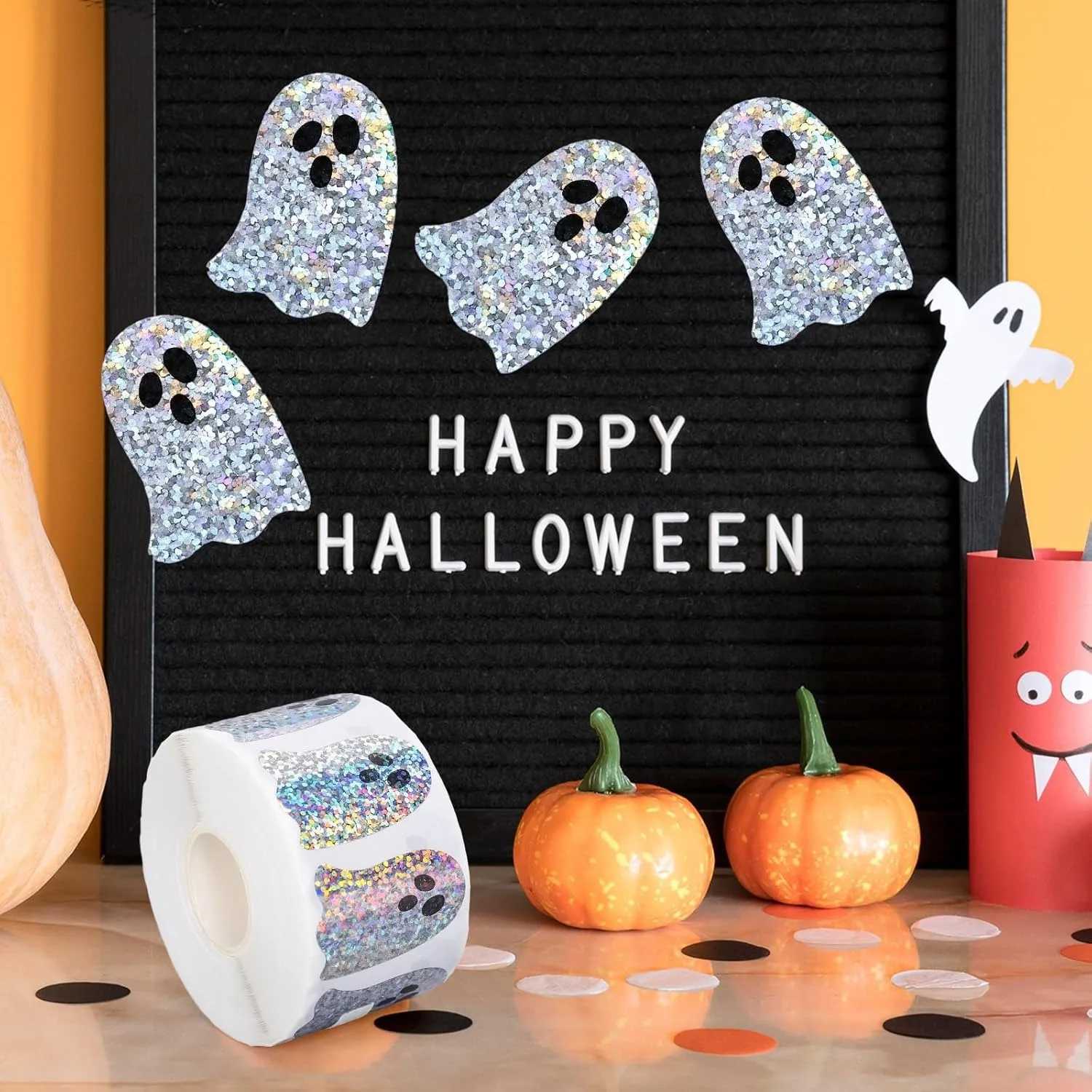 Halloween Label Stickers Pumpkin Ghost Bat Gift Bag Sealing Decals SelfAdhesive Waterproof Labels Creative Holiday Stickers C250918