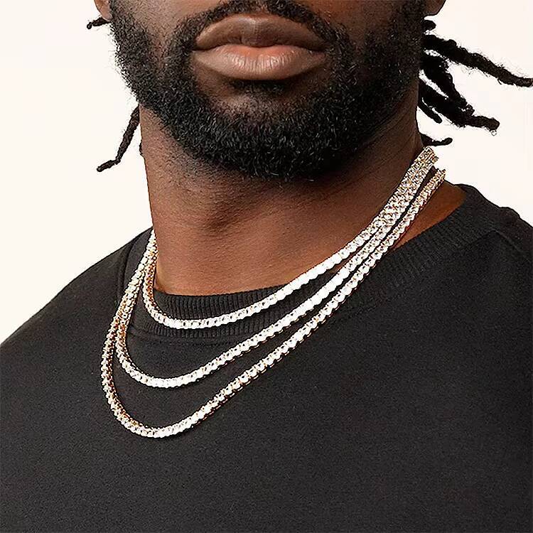 VVS Moissanite Diamond Tennis Chain Bracelet 925 Sterling Silver Hip Hop Charm 2mm to 65mm Sizes