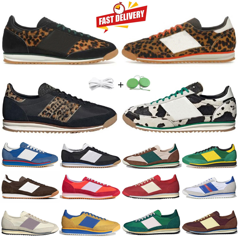 SL 72 Men Women Casual Sneaker Designer Sneaker Leopard Cow Print Blue Scarlet Silver Metallic Utility Yellow Linen Green Lady Platform Outdoor Trainers Sneakers