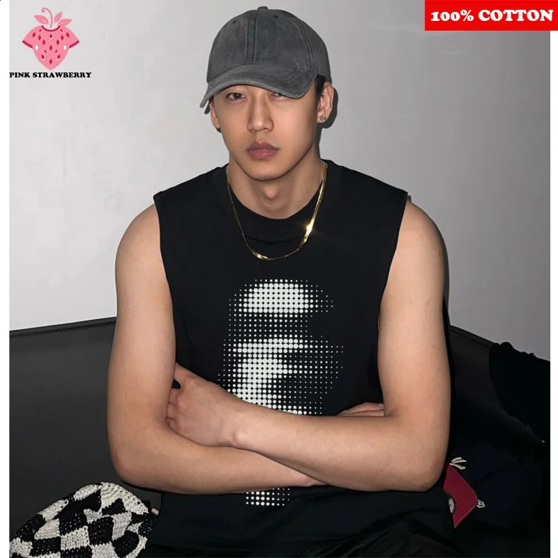 American Abstract face Vest Men Summer Sport Sleeveless Tshirt Fitness Swimm Run Vest Quick Dry Y2k Top men clothing 250918