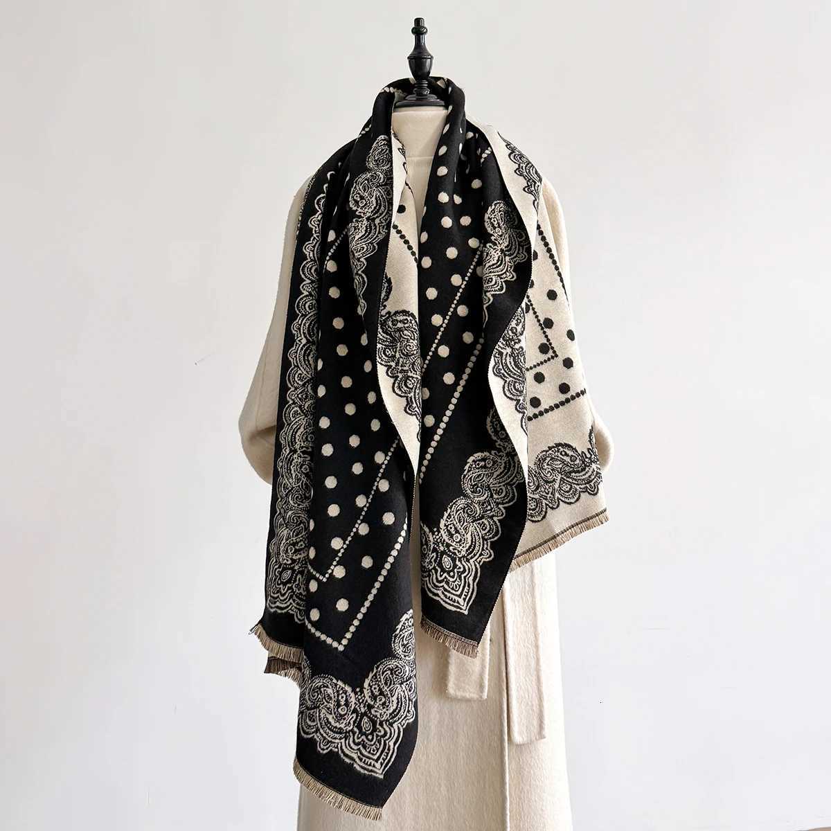 Wen Imitation Cashmere Scarves Winter Patter Thick Warm Blanket Dot Fashionable and Luxurious Echarpe Femme Scarf Y250918