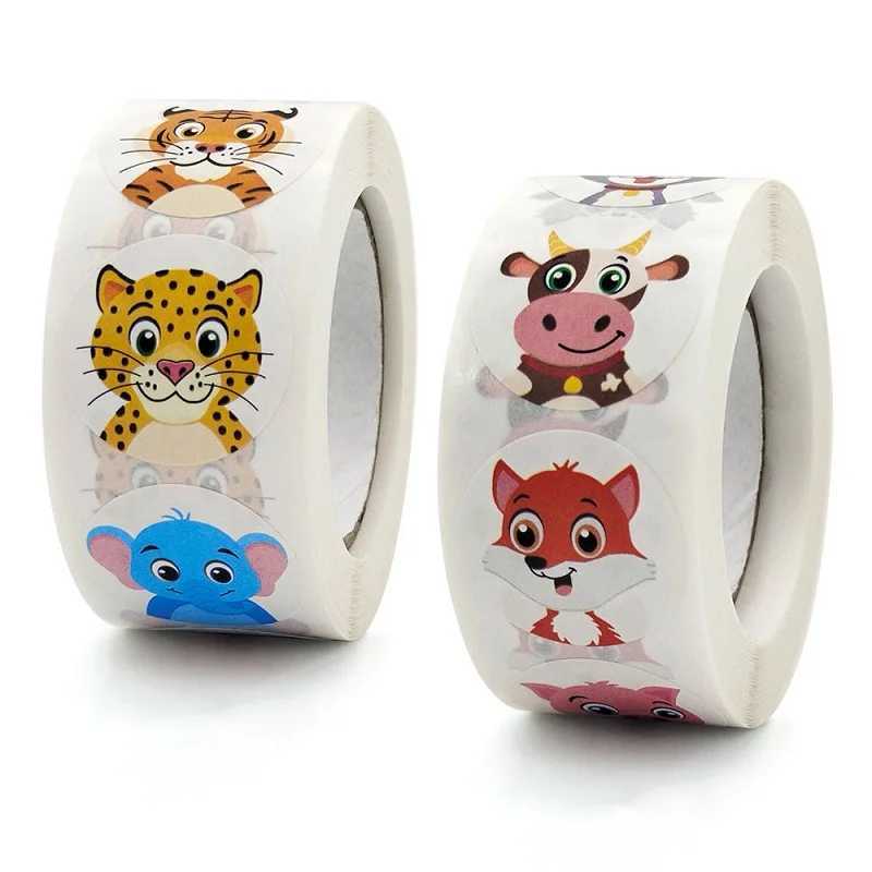 100500pc Stickers for Children Kids Rolling Animal Roll Stickers Small Cute Toy Game Sticker DIY Gift Sealing Label Decoration C250918