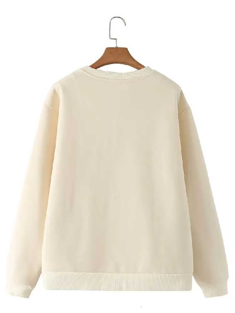 2022 Women Round collar Front Spliced Knitted Pockets Pullover Hoodies Sweats Winter Keep Warm With Fleece Sweatshirt BeigeZ250918