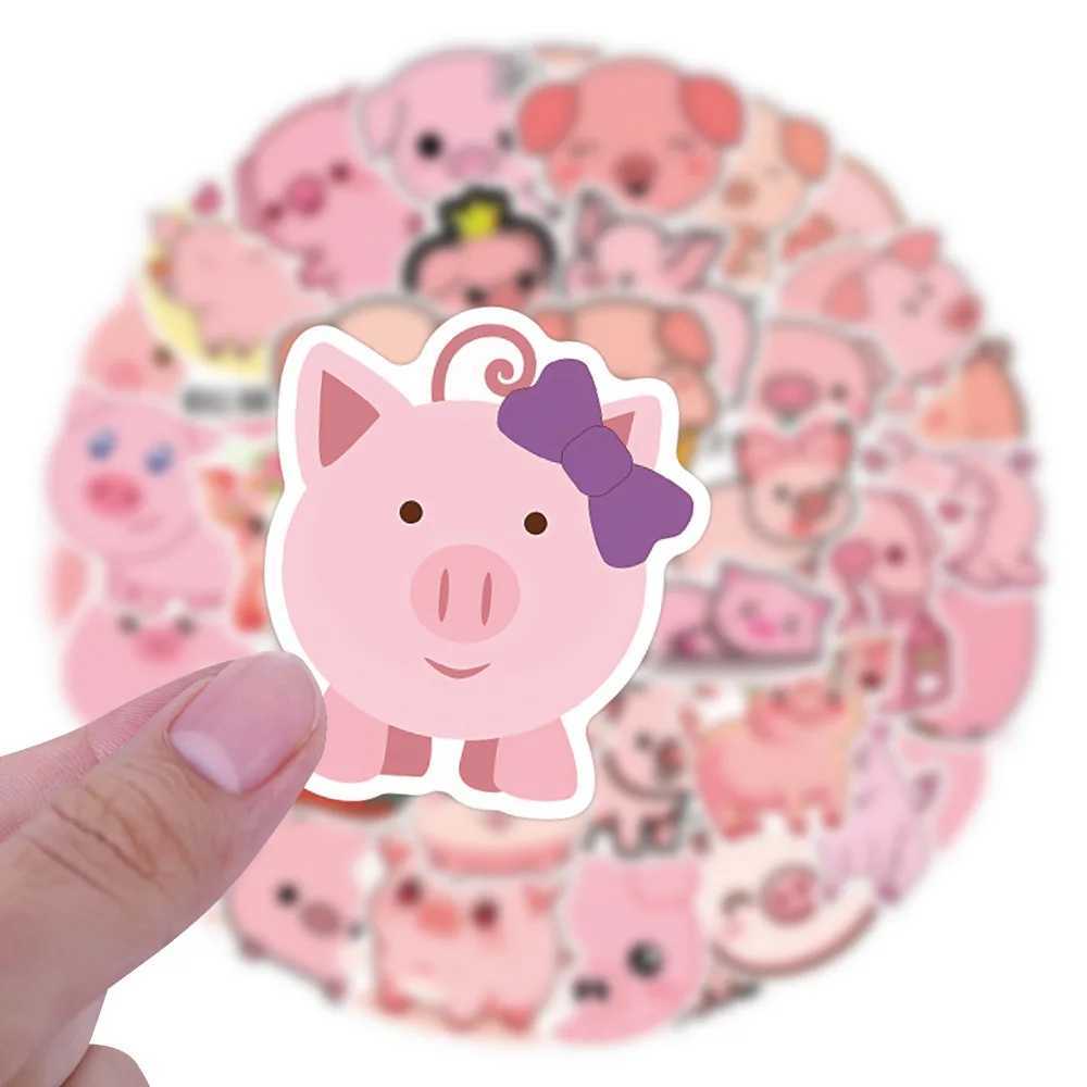 1055PCS Cartoon Pink Pig Kawaii Stickers Cute Animal Waterproof Creative Decal For Laptop Phone Fridge Guitar Skateboard Toys C250918