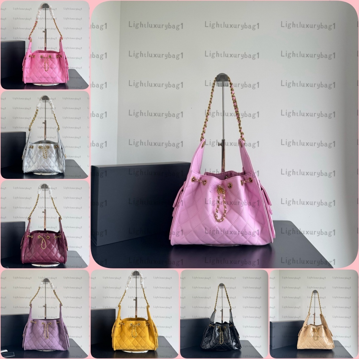 Designer Bag Retro Rhombus Mesh Shoulder Bag Ladies Luxury Fashion Bucket Bag Leather Handbag Crossbody250422