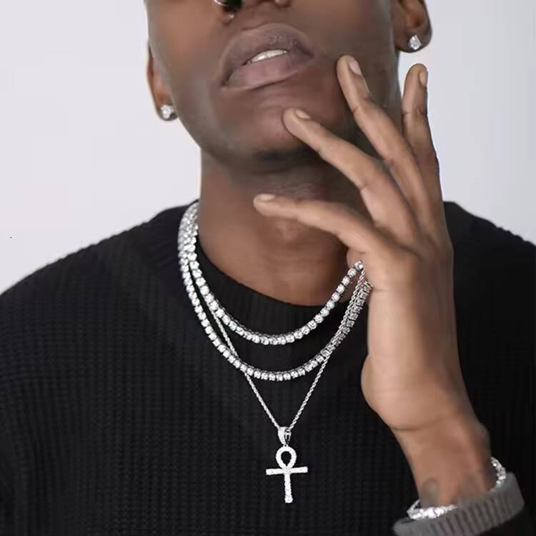 Mossanite Tennis Chain 925 Sterling Silver Mens Women Hip Hop Chain VVS Moissanite Tennis Chain Bracelet Necklace