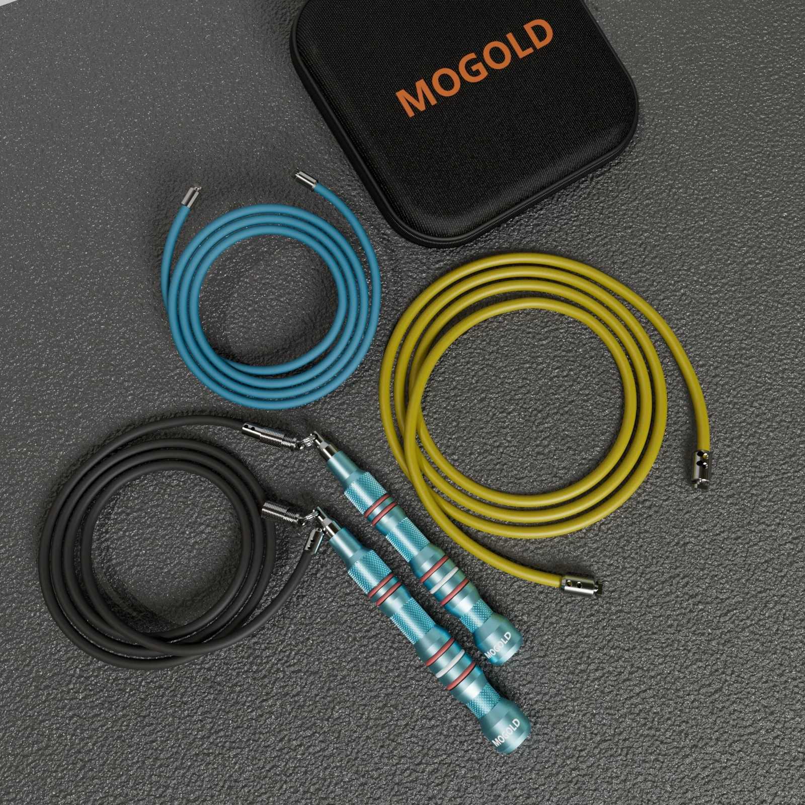 MOGOLD Professional Fitness Jump Rope with 3Color Replaceable Cables Burn Fat Enhance Training PerformanceW250918